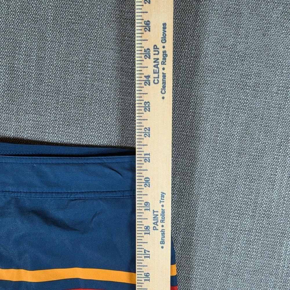 Fair Harbor Board Shorts Mens XXL 36x9 Navy Blue Striped Stretch